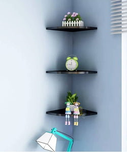 Wall Mounted Floating Corner Storage Wooden Shelves