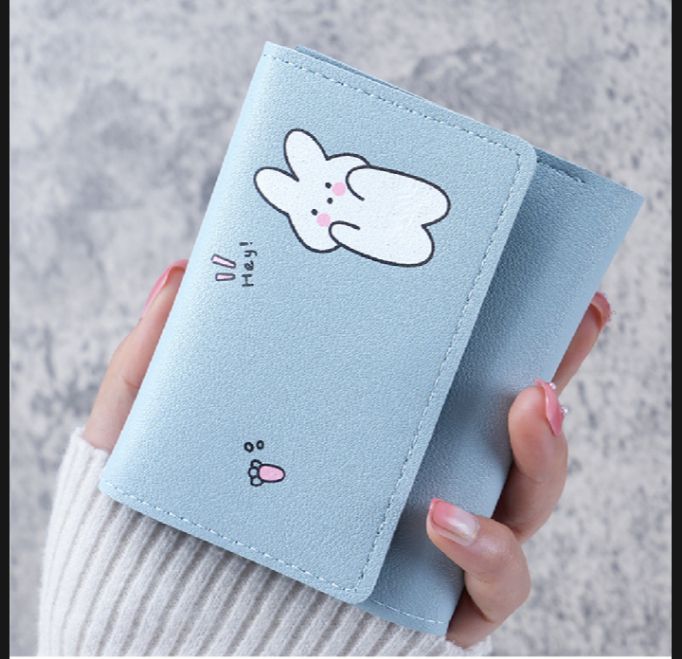 Multi Card Slots Cute Women Wallets - Lightweight Cute Three Fold Cartoon Wallets for Women