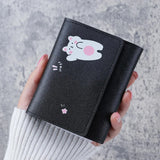 Multi Card Slots Cute Women Wallets - Lightweight Cute Three Fold Cartoon Wallets for Women